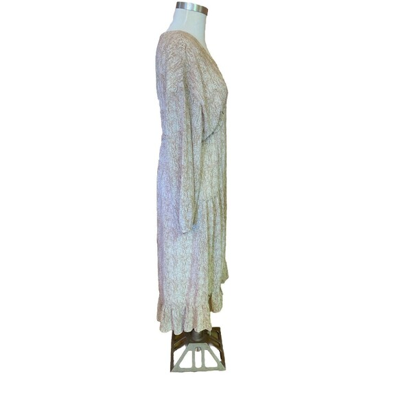 Mocha Ruffled Cottage Prairie Midi Dress By Very J High Low Hippy Boho Large EUC - Picture 6 of 15